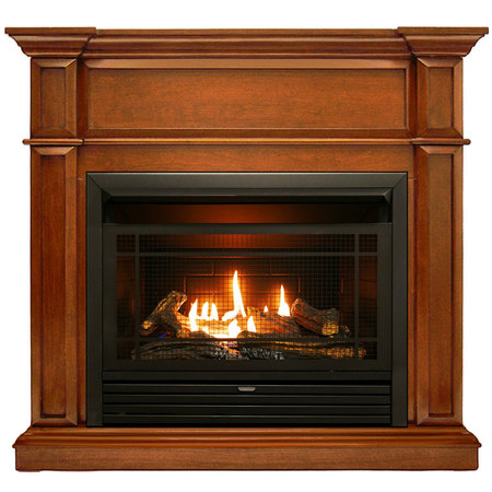 DULUTH FORGE Dual Fuel Ventless Gas Fireplace With Mantel - 26,000 Btu, T-Stat DFS-300T-3AS